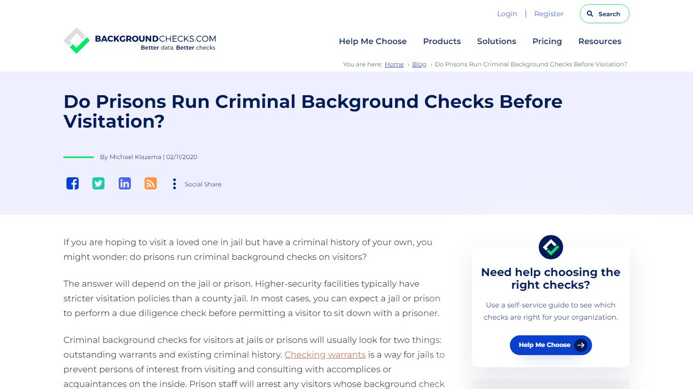 Do Prisons Run Criminal Background Checks Before Visitation?